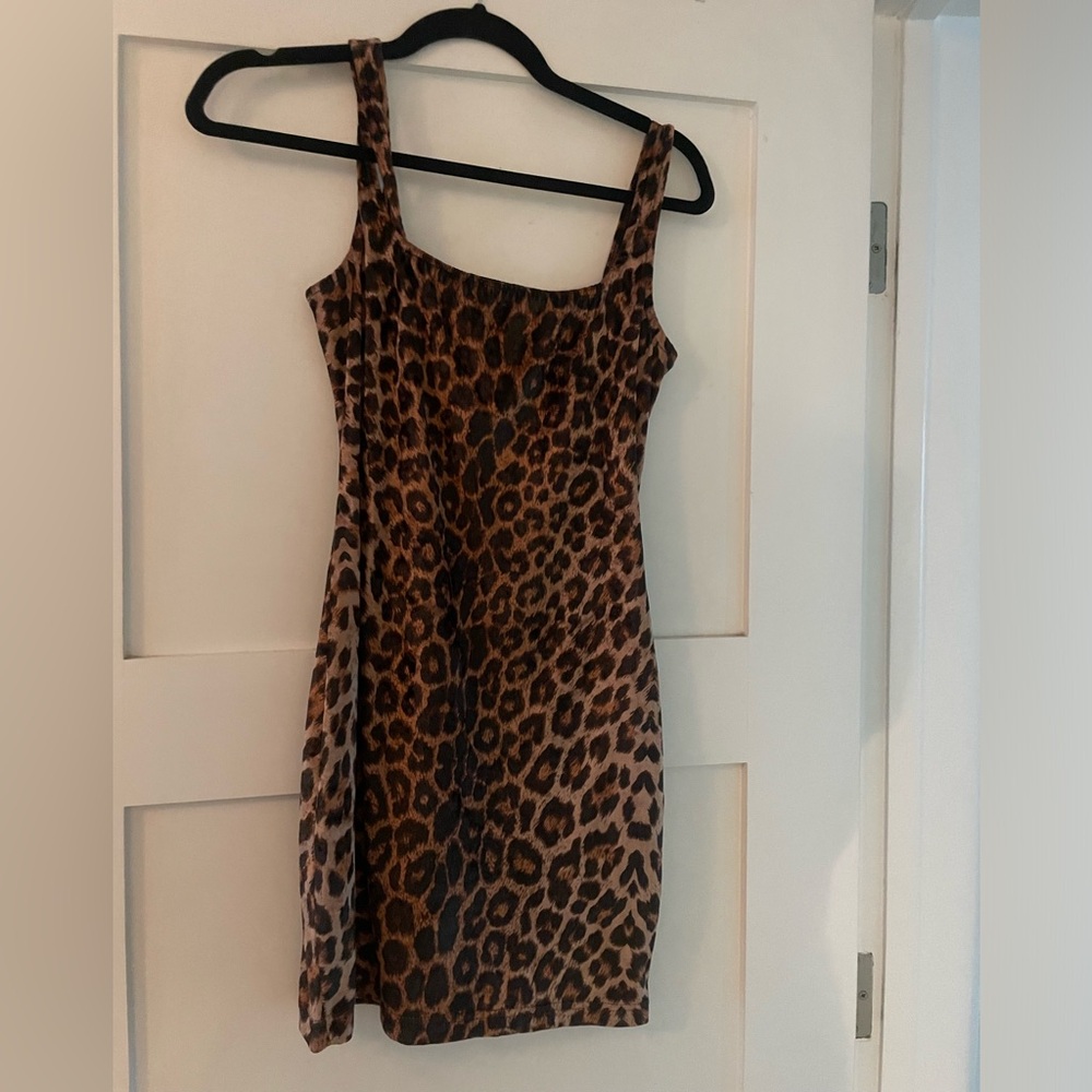 Vintage leopard velvet mini dress